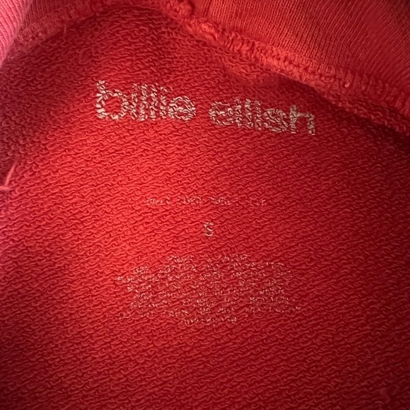 Billie Eilish Rare Happier Than Ever World Tour 2022 Red Hoodie Small - Picture 4 of 11